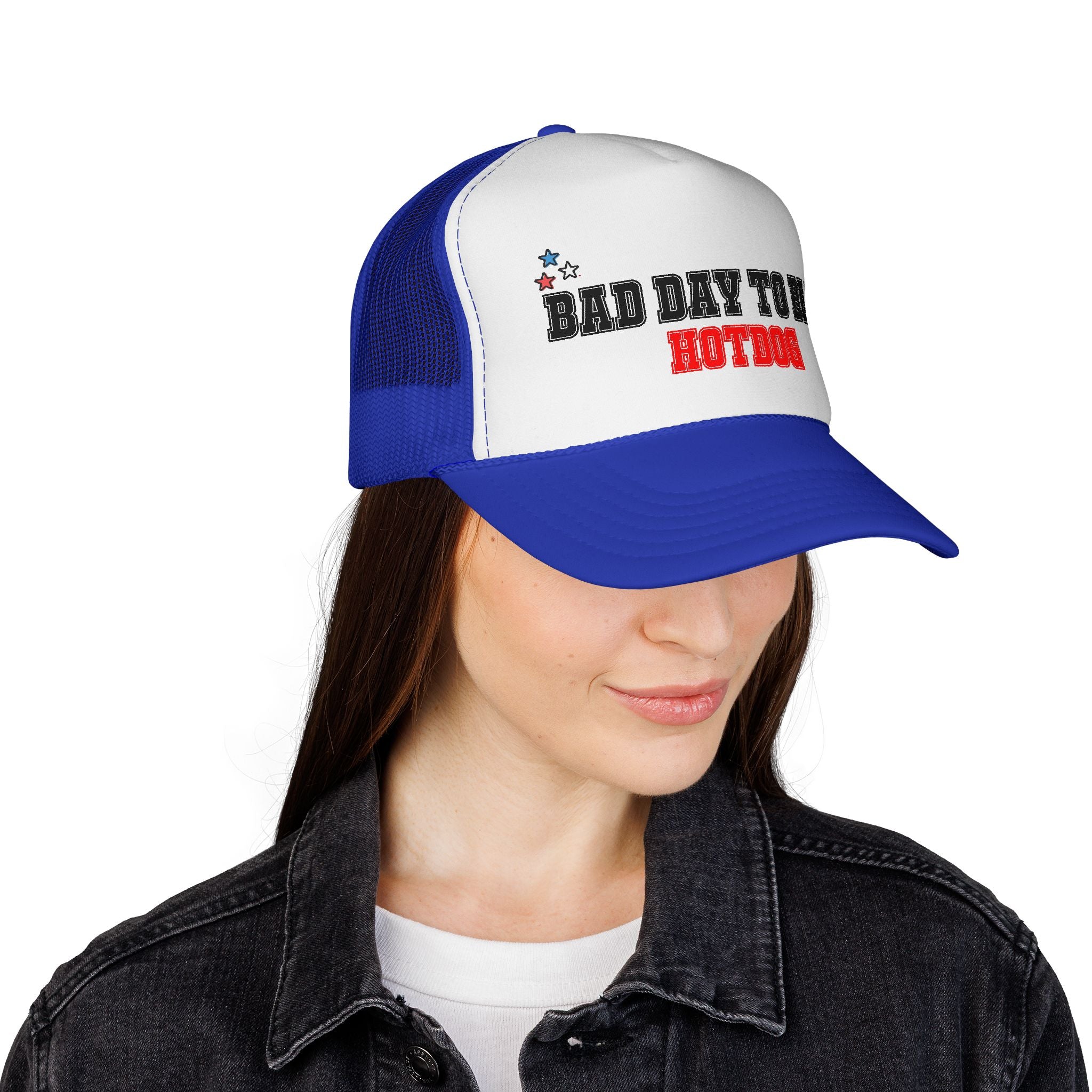 Trucker Hat - I Was Born To Be A Patriot Cap (Red, White & Blue Stars)