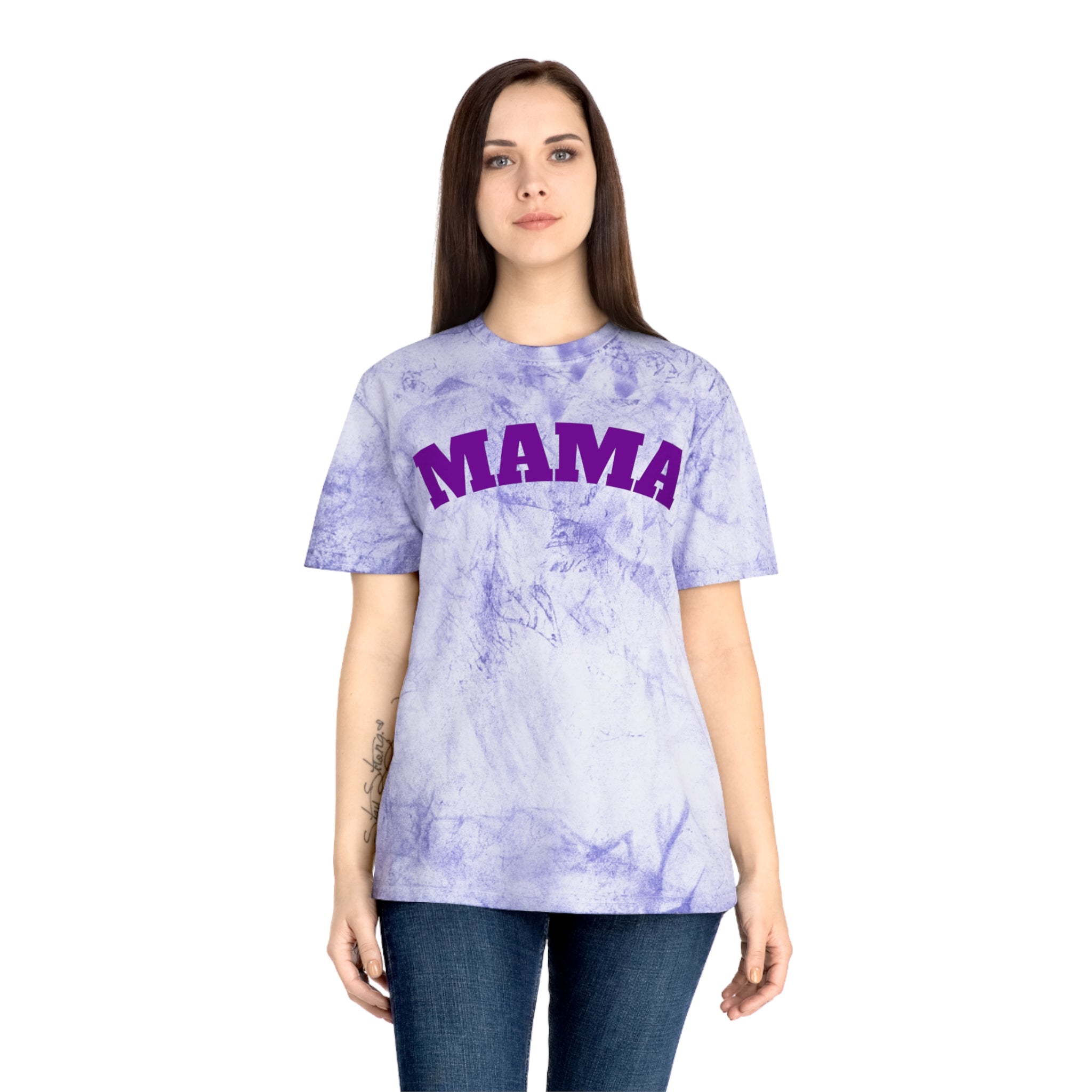 Mama Tie-Dye Tee — Soft Lilac Color Blast Shirt