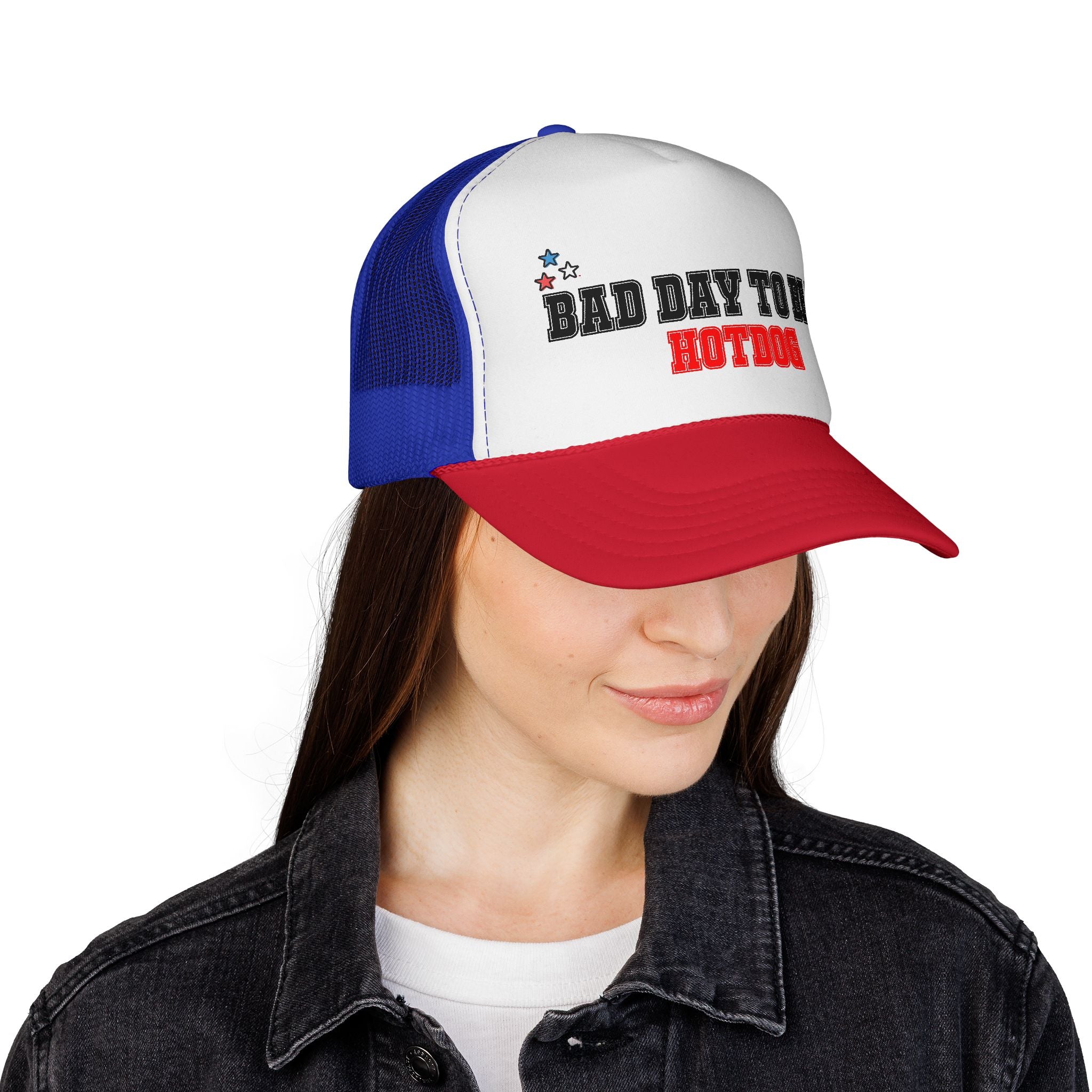 Trucker Hat - I Was Born To Be A Patriot Cap (Red, White & Blue Stars)